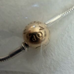 Pandora NWT  Essence Two-Tone 14K Gold and Silver Bracelet Size 21 Brand New